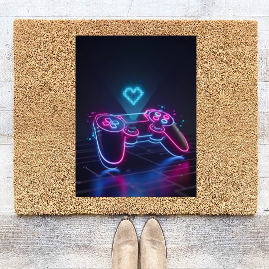 Cyberpunk Gaming Controller Coir Doormats