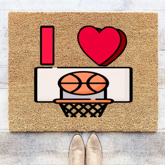 I LOVE BASKETBALL #2 Coir Doormats