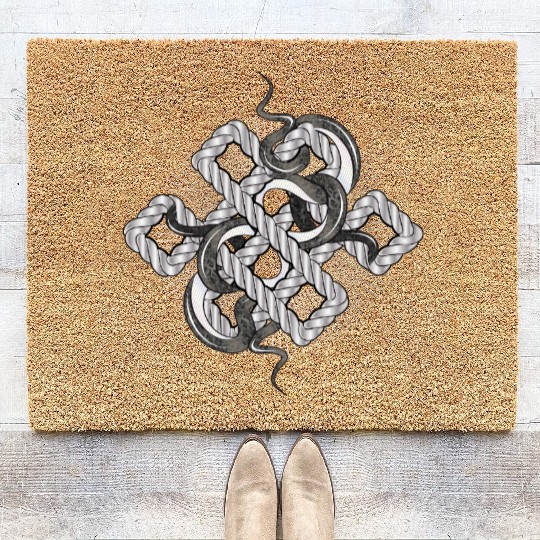 Silver Snake Knot – Mystical & Elegant Coir Doormats