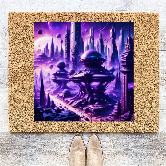 Futuristic Sci-FI Fantasy Alien Planet Coir Doormats