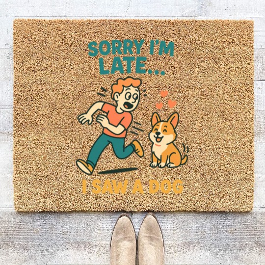 Sorry I’m Late – I Saw a Dog Coir Doormats