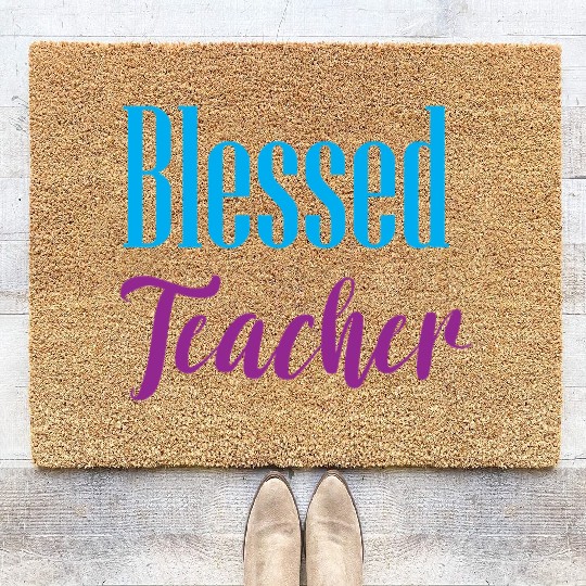 Blessed Teacher – Simple & Positive Quote Design Coir Doormats