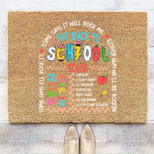 Back to School Tour Coir Doormats – Fun Teacher Design