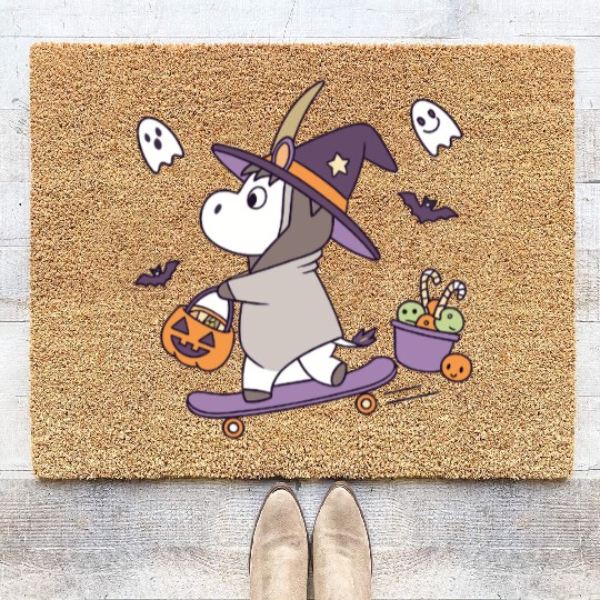 Moomin Witch Trick or Treat Ride Coir Doormats