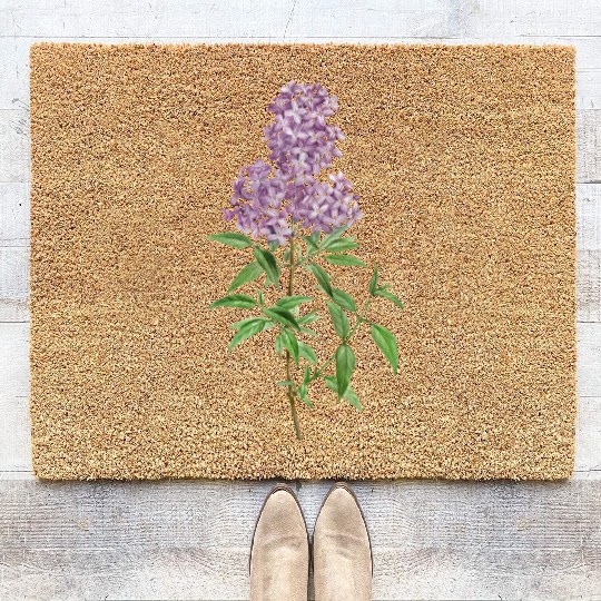 Lavender Bloom Botanical Illustration Coir Doormats