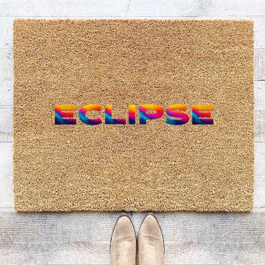 Galaxy Rainbow Eclipse Text Design Coir Doormats