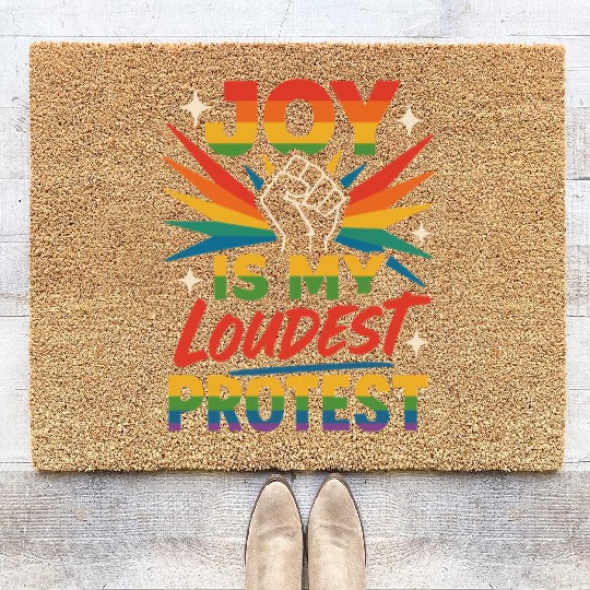 Queer Pride Queer Joy LGBTQ+ Affirmation Trans Coir Doormats