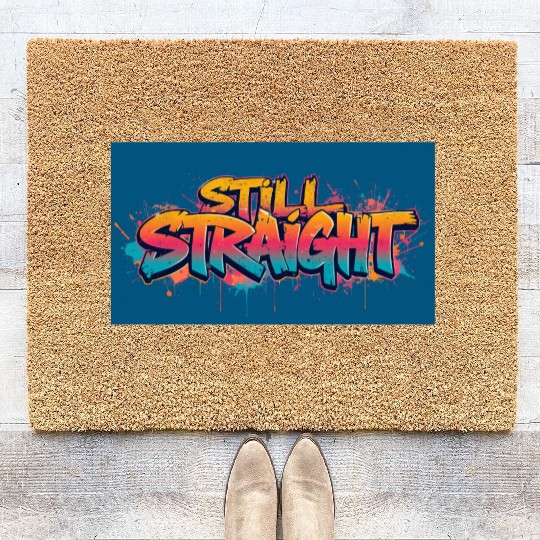 Still Straight Yellow Teal Gradient Coir Doormats