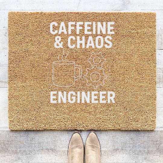 Caffeine & Chaos Engineer - Funny Coffee Tech Gift Coir Doormats
