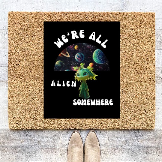 Galactic Alien Adventure Design Coir Doormats