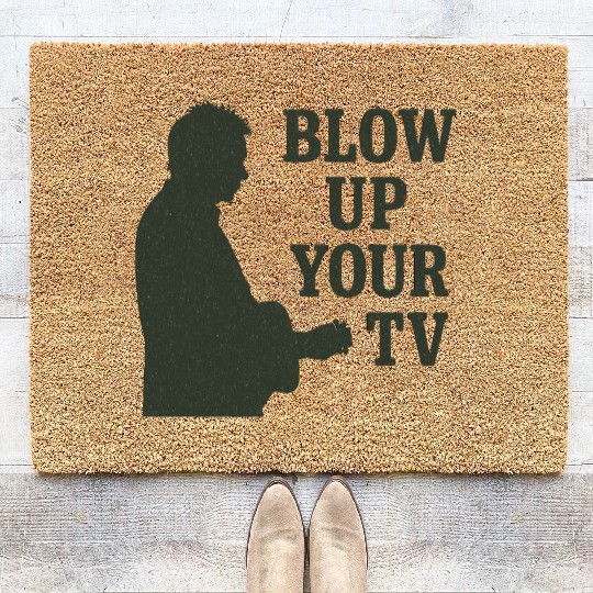 Blow Up Your TV! Dark Green Coir Doormats