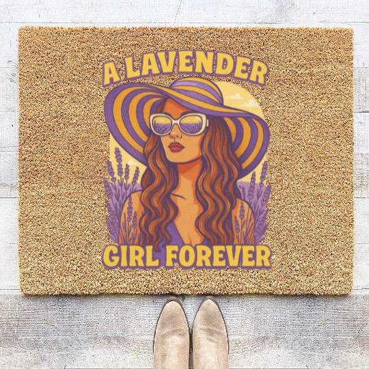 lavender girl Coir Doormats