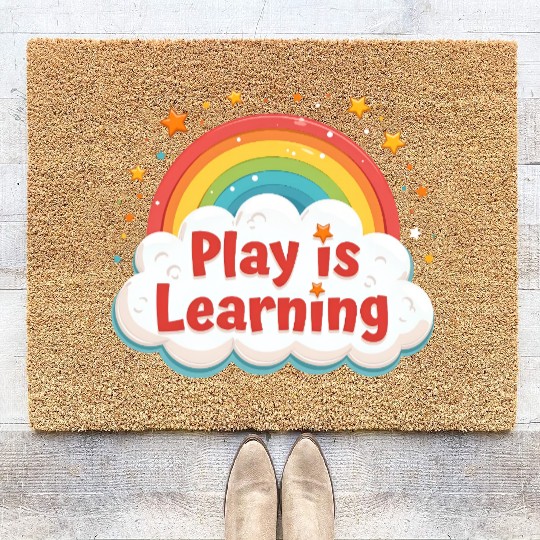 Play Is Learning Preschool Pre-K Kindergarten Coir Doormats
