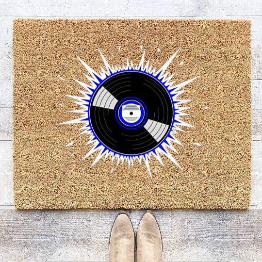 Vinyl Record Starburst Design Coir Doormats
