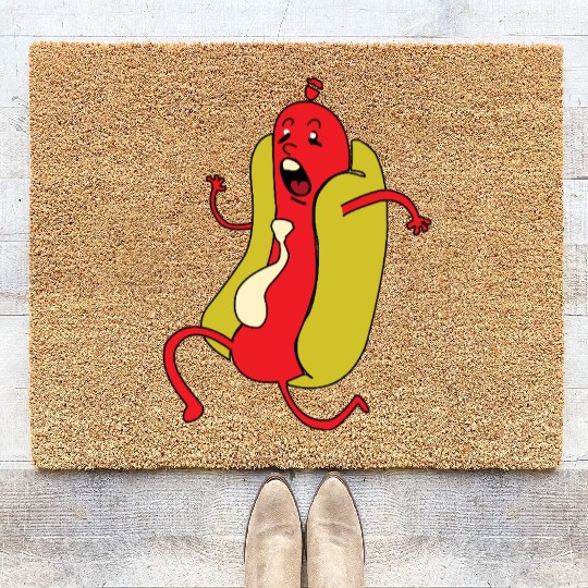 Hot Dog Animated and Playful Character Coir Doormats