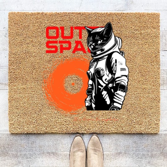 Space Cat Astronaut Adventure Coir Doormats