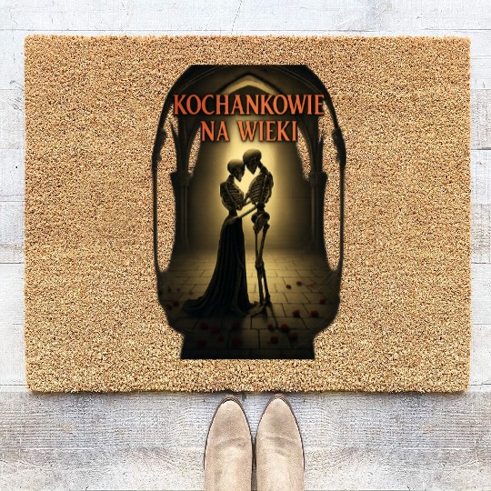 Love Beyond Death Skeleton Couple Design Coir Doormats