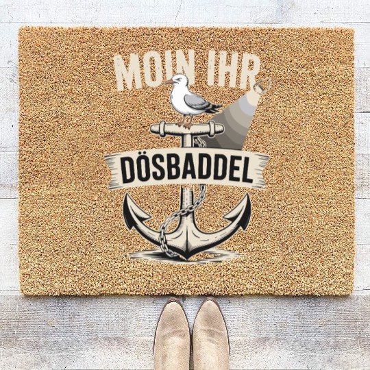 Moin Ihr Dösbaddel Seagull And Anchor Maritime Coir Doormats