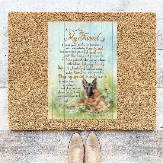 Grateful Pet Friend Prayer Wall Art Coir Doormats
