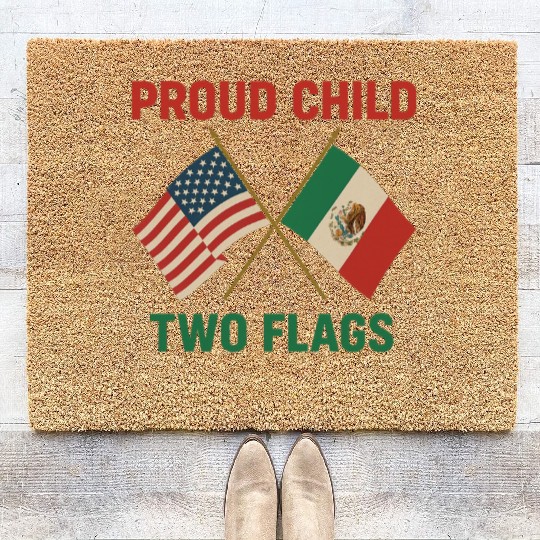Proud Child Two Flags Design Coir Doormats