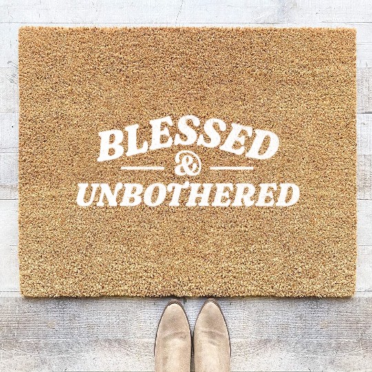 Blessed And Unbothered Christian Coir Doormats