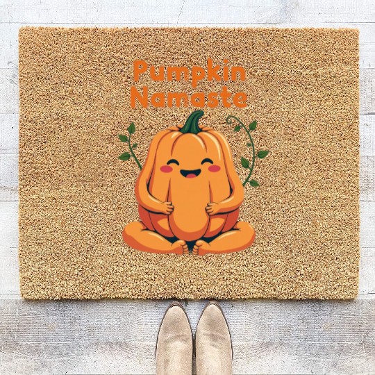 Pumpkin Namaste Autumn Design Coir Doormats