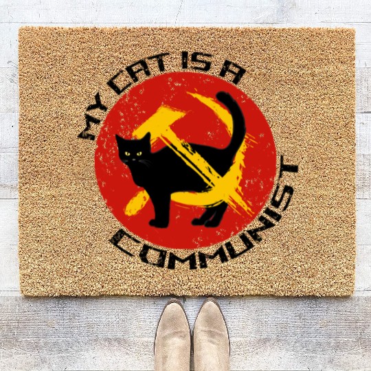 My Cat Is A Communist For Cat Lovers Coir Doormats