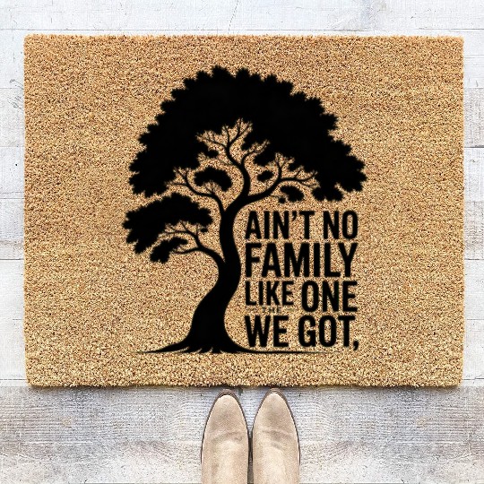 Family Tree Silhouette with Affirmation Coir Doormats
