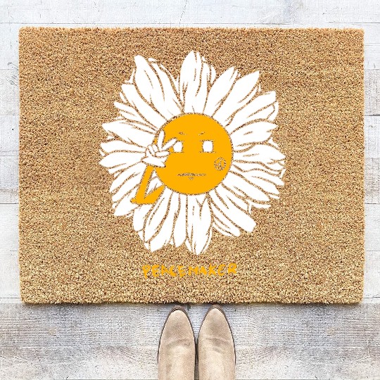Peaceful Daisy Sunflowers Design Coir Doormats