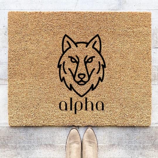 Alpha Wolf Head Coir Doormats