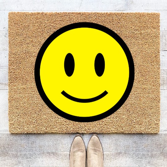 Smiley Face Icon 2c Coir Doormats