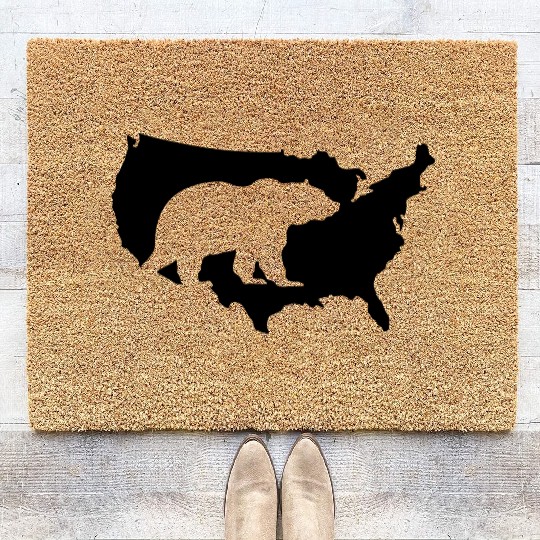 usa bear grizzly Coir Doormats