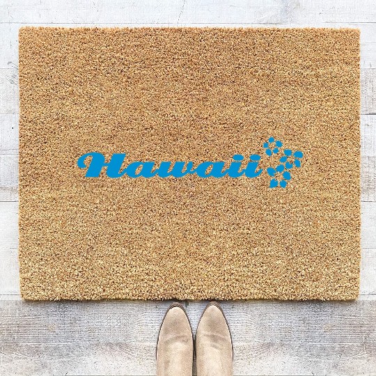 hawaii flowers hibiscus Coir Doormats
