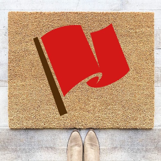 Waving Red Flag Coir Doormats