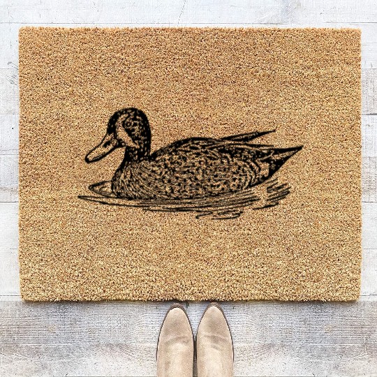 Blue winged teal Coir Doormats