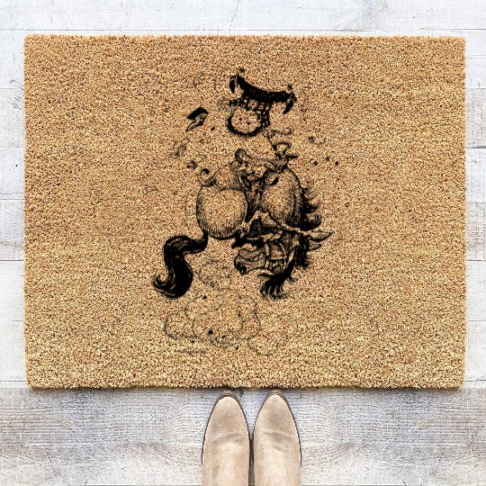 Thelwell Jumping Rodeo Western Pony Coir Doormats