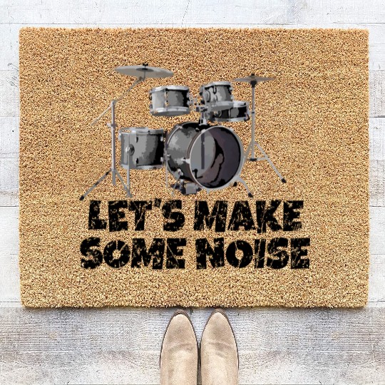 Let's make some noise Drums Drummer Coir Doormats