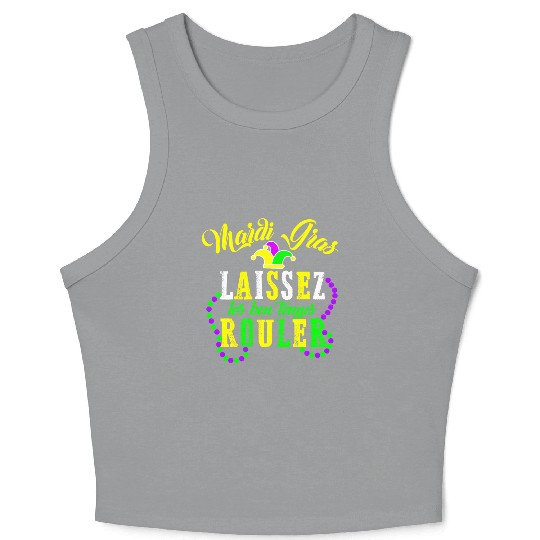 Mardi Gras laissez les bon temps rouler Fat Crop Tank Top