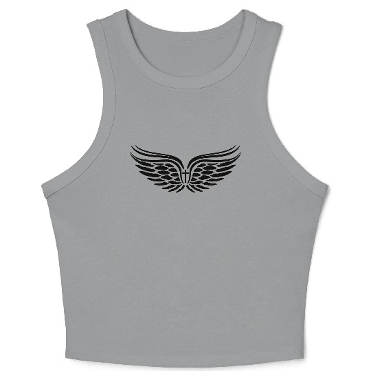 Guardian Angel Wings Angelwings Cross Crop Tank Top