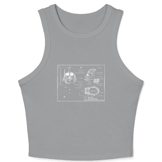 darth vader star wars blueprint Crop Tank Top