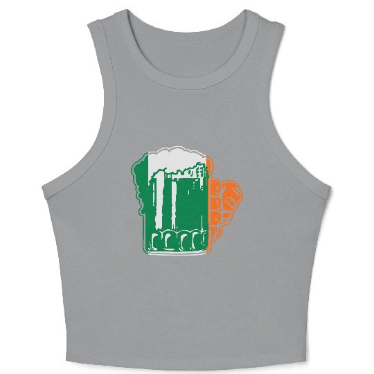 Irish Beer Mug Flag Crop Tank Top