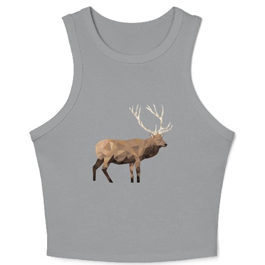 Low Poly Elk Crop Tank Top