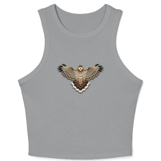 Beaded Red-Tailed Hawk Crop Tank Top
