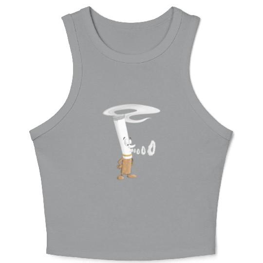 Cartoon cigarette clipart character blowing smoke Crop Tank Top