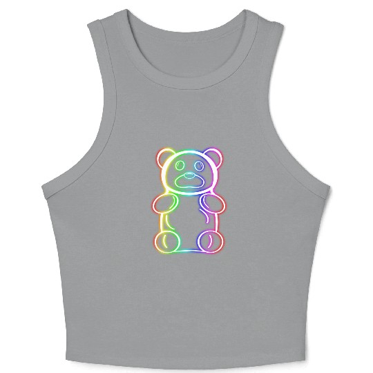 Neon Rainbow Gummy Bear Crop Tank Top