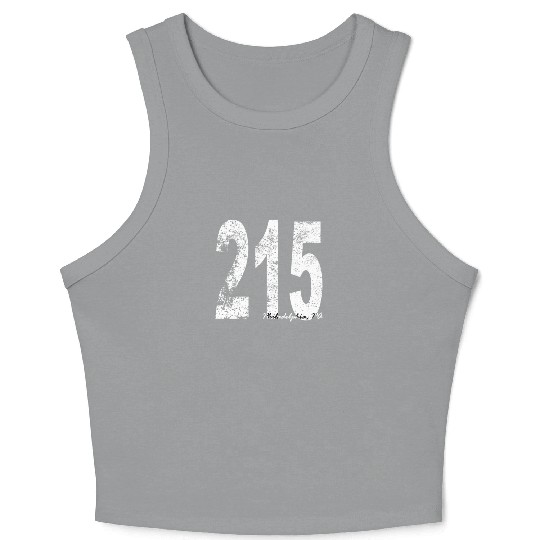 Vintage Philadelphia Area Code 215 Crop Tank Top
