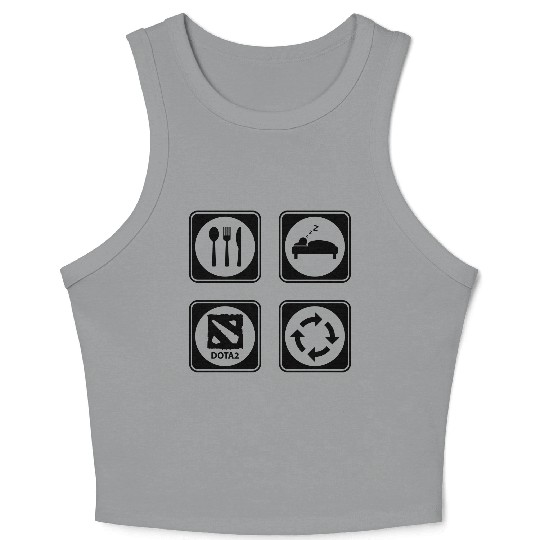 Eat Sleep DOTA2 Repeat Crop Tank Top