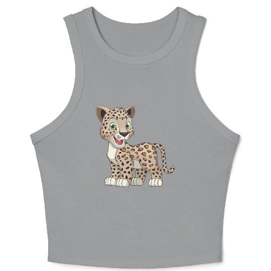 jaguar-cub-animal-wildlife Crop Tank Top
