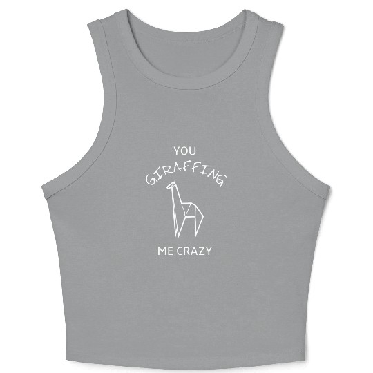 Funny and sweet giraffe Pun Crop Tank Top design