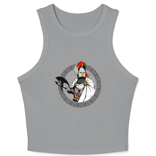 ancient warrior Sparta ax helmet raincoat pattern Crop Tank Top